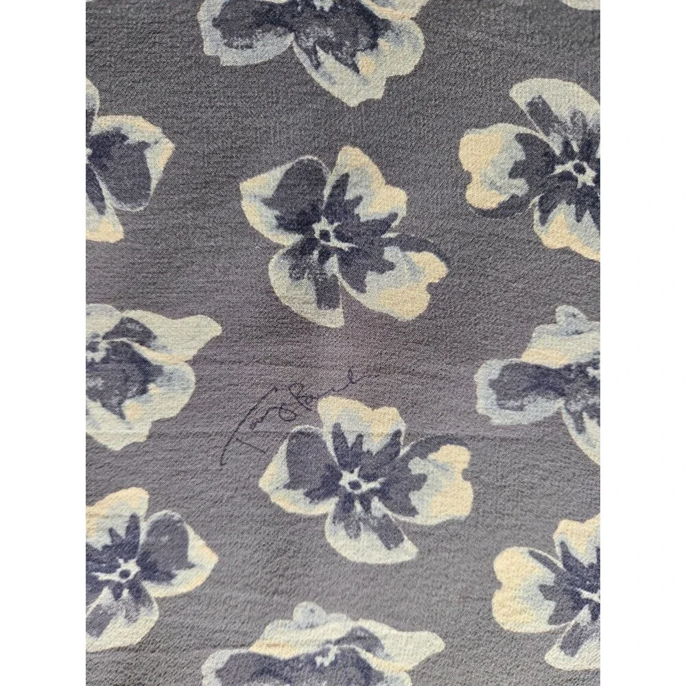 Tory Burch Womens 100% Silk Floral Semi Sheer Long Sleeve Blouse Size 6